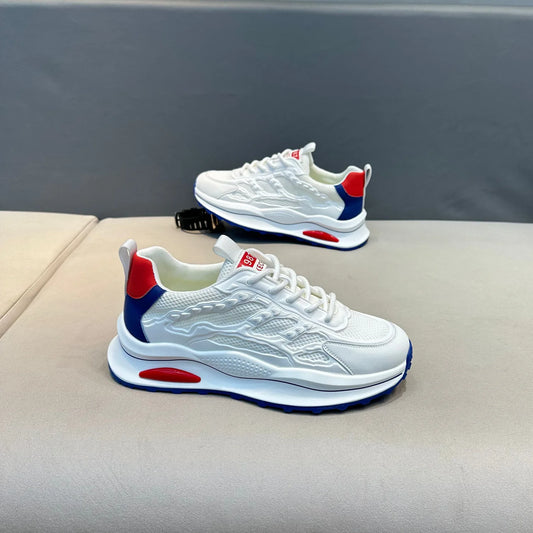 Men's Summer 2025 New Soft Bottom Breathable Mesh Sports Shoes Casual Versatile White Sneakers Lightweight Comfortable Running