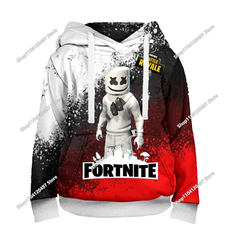 Kinderkleidung Geburtstag Süße Geschenke Fortnite Kinder-Hoodies Battle Royale Jungen Mädchen Anime-Sweatshirt Winter-Pullover-Oberteile für Kinder