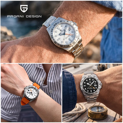 Pagani Design 2026 Nuevo reloj de buceo para hombre 42mm zafiro mecánico automático GMT 100m resistente al agua PD1682