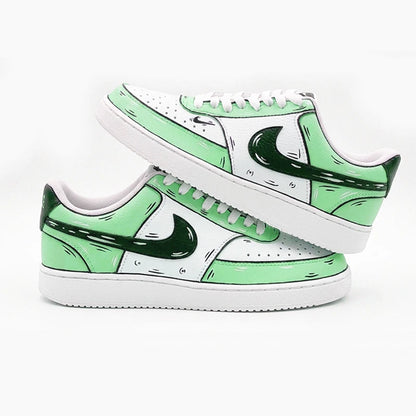 Custom Sneakers Custom Sneakers NIKE COURT VISION Messy Line Design Couple Matching Shoes Unisex Low-Top Skate Retro Shoes