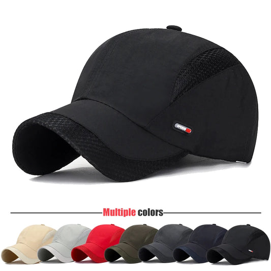 Summer Breathable Mesh Quick-Drying Hat Outdoor Sports Sun Hat Red Leather Label Sun Protection Sun Hat