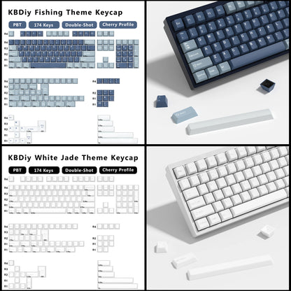 KBDiy GMK Illusion Tastenkappen Cherry-Profil Double-Shot PBT ISO-Tastenkappen für Gamer Mechanisches Tastatur-Kit Gaming Point Retro-Tastenkappe