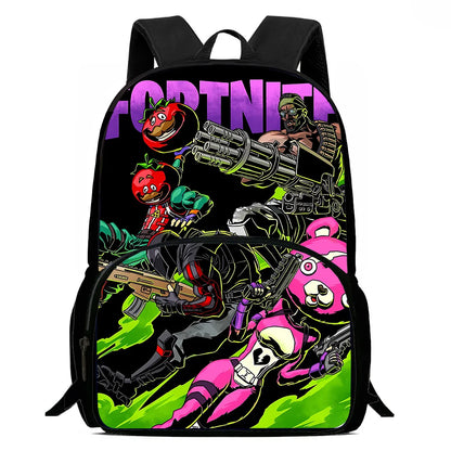 Zaini per bambini con design Hot Game, borsa pranzo e astuccio, borse scuola per alunni ad alta capacità, per bambino e bambina, regalo ideale F-FortniteS