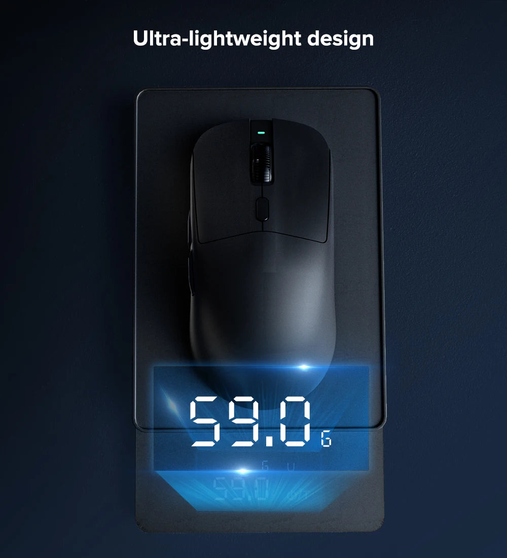 KYSONA M617 Wireless Mouse Ergonomics Tri-mode  Rechargeable 2.4G 59g Lightweight E-sports PAW 3395 DPI 26K Gaming Mouse For PC