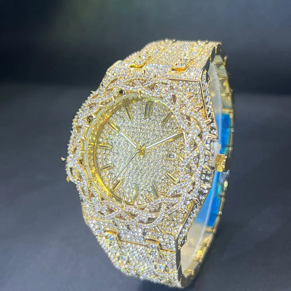 New Luxury Watch For Men Brand MISSFOX Hip Hop Lced Out Diamond Watches Fashion Hollow Out Quartz Clock 2026 Man Dropshipping