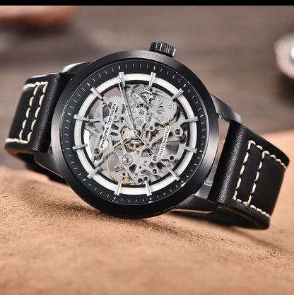 PAGANI DESIGN Business Man Watch Luxury Skeleton Hollow Leather Men's Wristwatch New Mechanical Male Clock