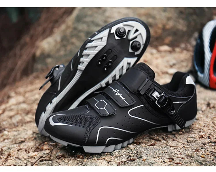 Unisex Hard Sole Cycling Shoes – 4-Season Road Bike Lock Pedal Shoes for MTB Outdoor Sports