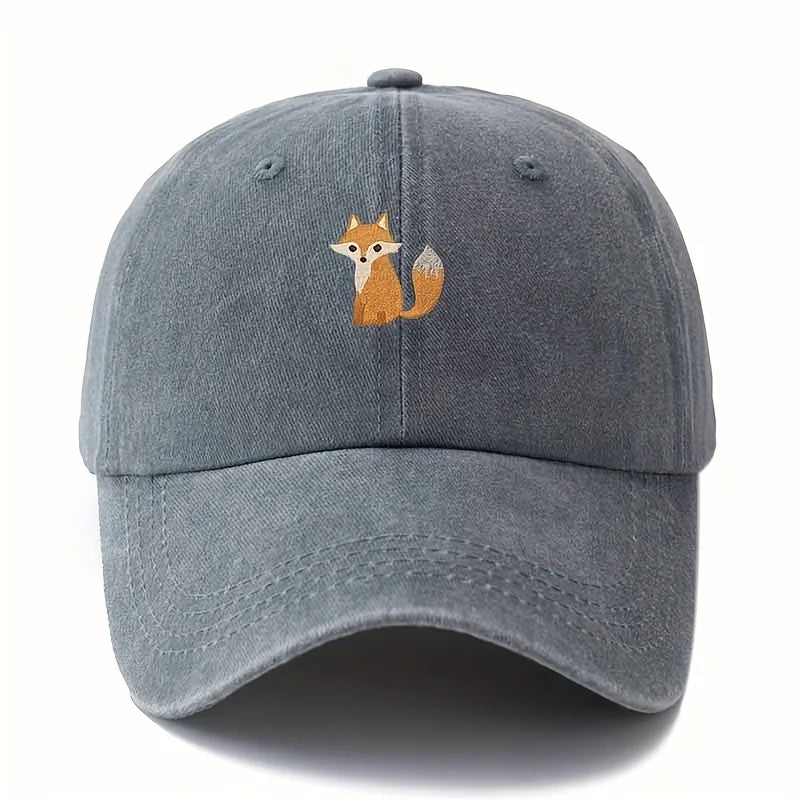 Cappellino da baseball con stampa a motivo di volpe carina, ideale per la moda casual quotidiana, versatile per gli spostamenti in città, adatto a uomo e donna