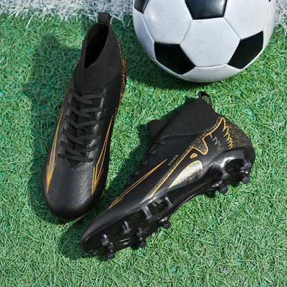 Men's High Ankle Soccer Shoes Ultralight Non-Slip Sports Outdoor Football Boots Indoor High-Quality Futsal Non-Slip