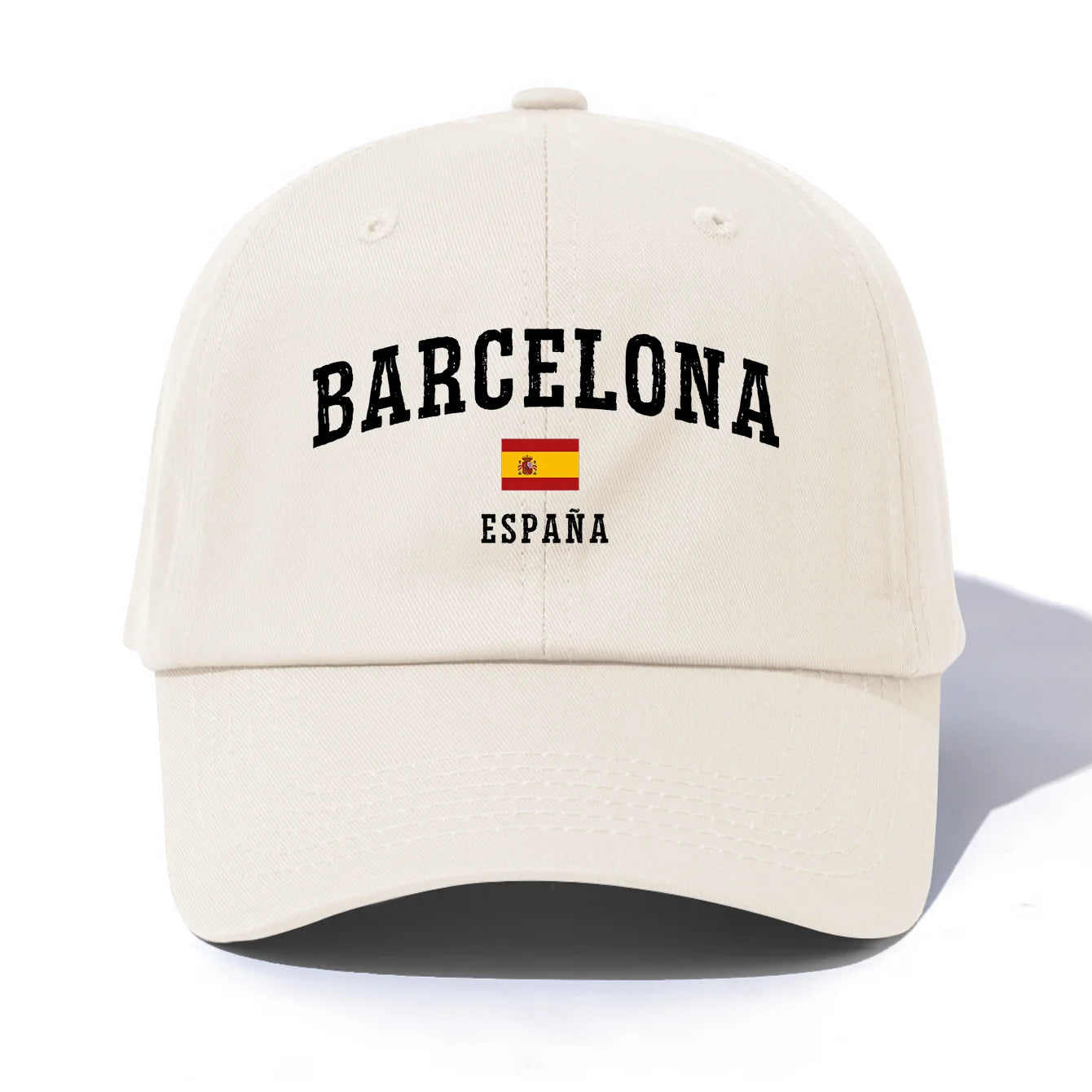 1pc BARCELONA Print Baseball Cap for Adults,Minimalist Retro Style Casual Soft Adjustable Dad Hat,Perfect As Gift
