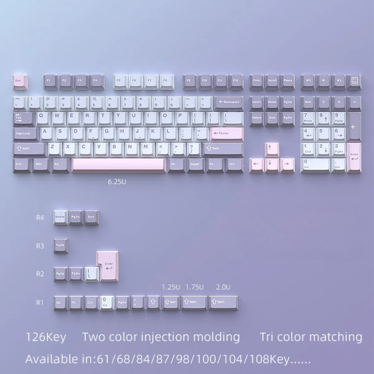 GMK67 GMK87 126 Keys PBT Cherry Keycaps GMK Keycap Double Shot Mechanical Game Keyboard Wireless for MX Switch Keycap