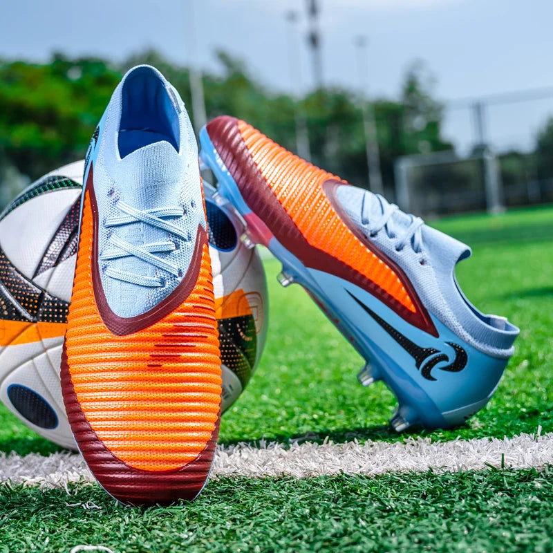 New Men Football Boots Outdoor Sport Boys Long Spikes Non Slip Breathable Match Training Cleats Soccer Shoes Adult Comfortable