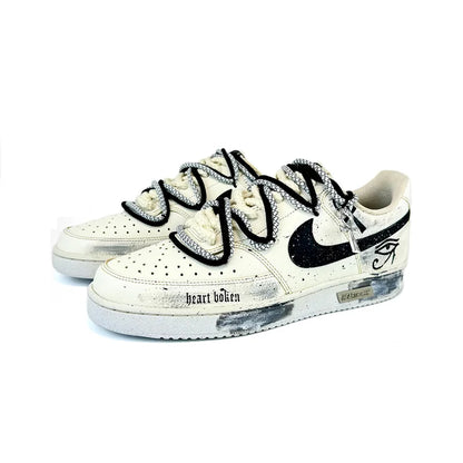Custom Sneakers Nike Court Vision 1 Low "Eye of God 2.0" Distressed Splatter Men's SkateboardingSneakers