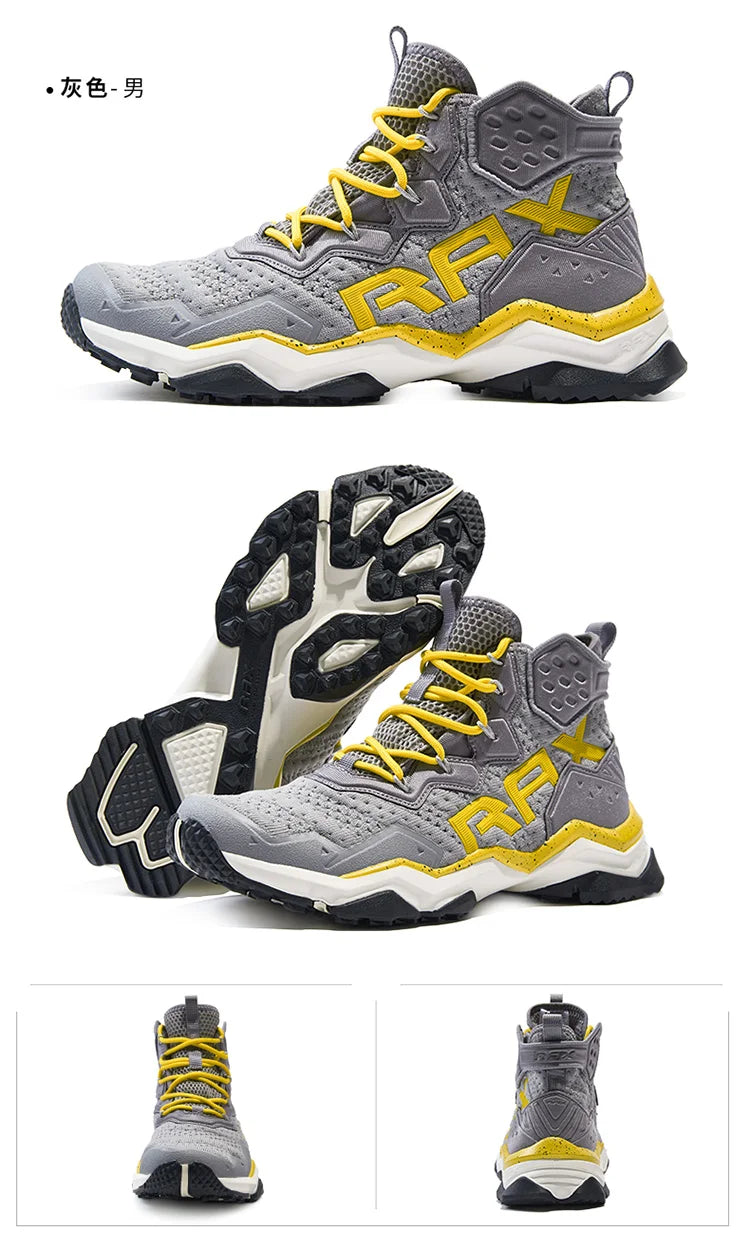 Rax Men Waterproof Hiking Shoes Breathable Hiking Boots Outdoor Trekking Sports Sneakers Tactical Shoes