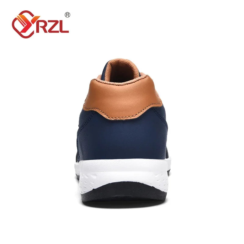 YRZL Herren-Schuhe Frühling Herbst Wasserdichte Walking-Sneaker Freizeit-Herren-Ledersportschuhe Rutschfeste Tennis-Schuhe für Herren