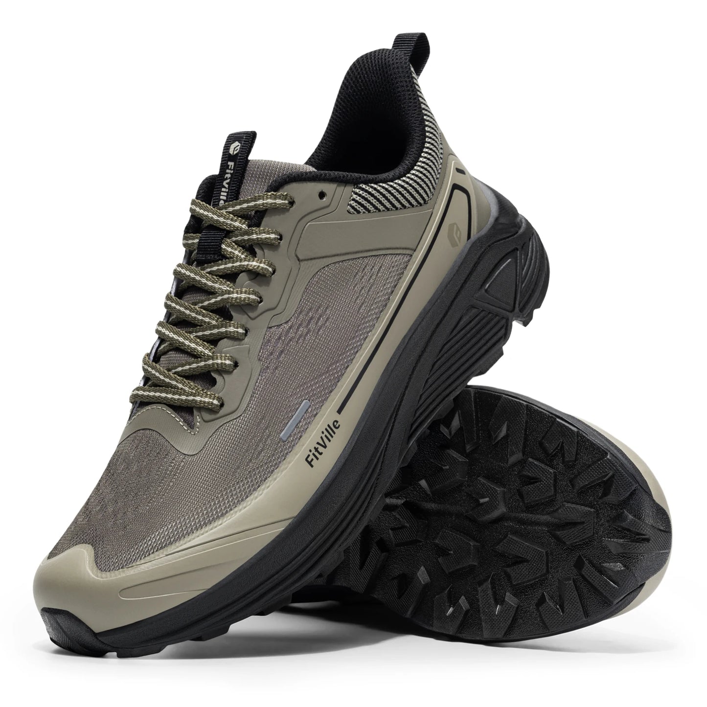 FitVille Men's Wide Toe Box Shoes, Cushioned Sneakers, Non-Slip, Lightweight, Breathable Running Shoes for Swollen Feet