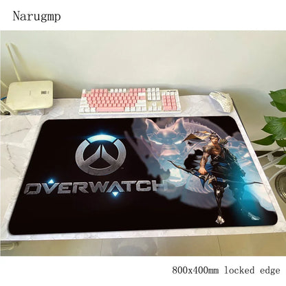 Tapete de rato gaming Overwatch 80x40cm, grande, para secretária de computador, tapete gamer para PC e portátil, presente de Halloween