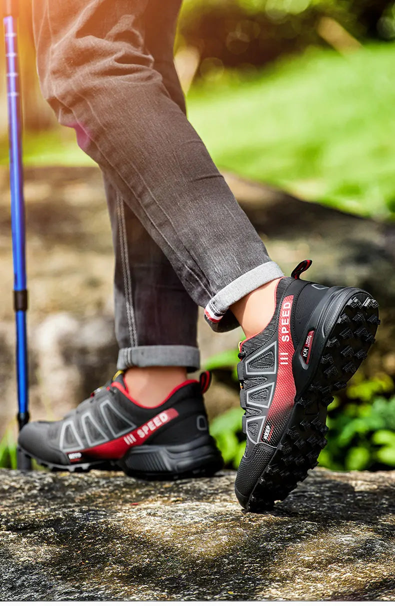Men’s Hiking Shoes Waterproof Outdoor Lace-Up Sports Shoes Women’s Bicycle Casual Shoes Non-Slip Field Tactical Training Shoes