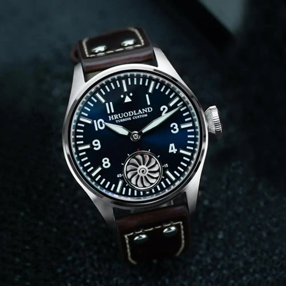 Hruodland 2025 New Men's Mechanical Watch Seagull ST3620 Retro Pilot 43MM BGW-9 Luminous Sapphire Crystal Turbine Watch
