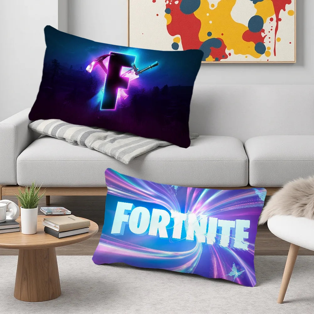 F-FORTNITE Game Logo Cushion Cover Rectangle Pillow Case Printing Bedside Sofa Room Home Decoration Pillowcase