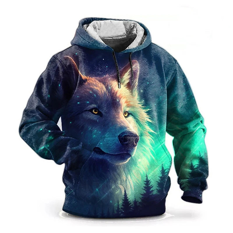 Animal Wolf 3D Print Hoodies Men Women Autumn Fashion Streetwear Oversized Hooded Sweatshirts Pullovers Y2K Tops Unisex Clothing