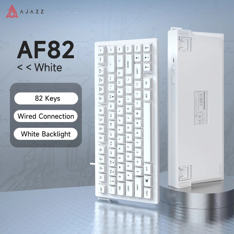 AJAZZ AF82 Office Low Profile Keyboard RGB Wired/Wireless Gaming Keyboard 75% Layout 82 keys 4000mAh Battery for Win/Mac