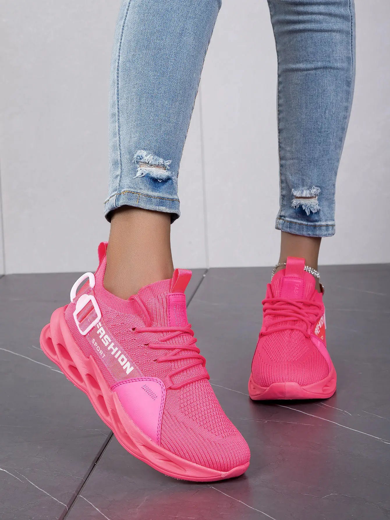 Zapatillas deportivas casual moradas de moda en oferta para mujer y hombre, calzado running con suela tipo blade, talla grande 48, ligeras y transpirables, zapatillas deportivas de malla para hombre