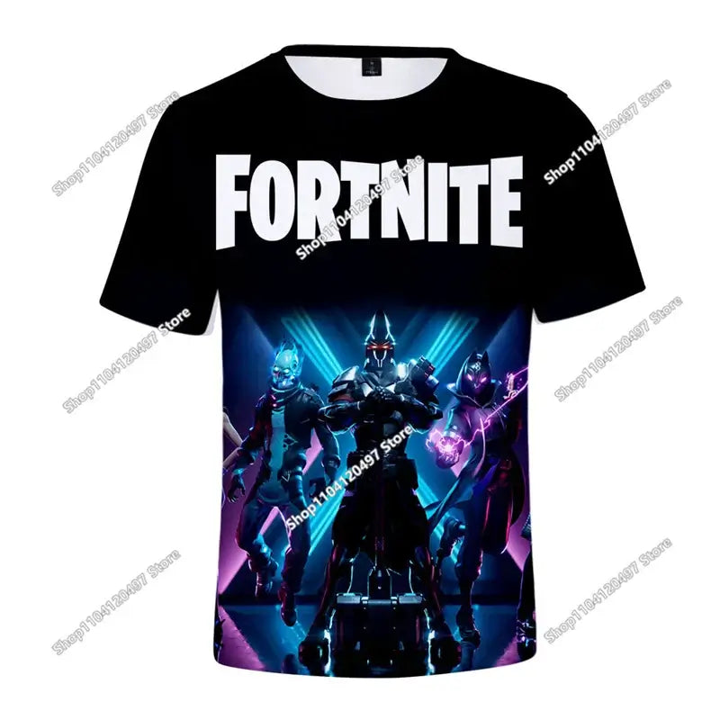 T-shirt 3D natalizia Fortnite, maglietta Battle Royale streetwear per bambini, Victory Game, uomo e donna, T-shirt Harajuku per adolescenti