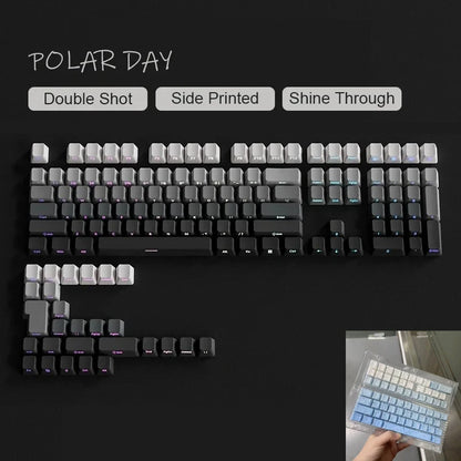 Nuovi keycap per tastiera meccanica da gaming 60/64/84/98/108 con switch MX, 135 tasti, profilo OEM, PBT, incisione laterale, sfumatura rosso e nero