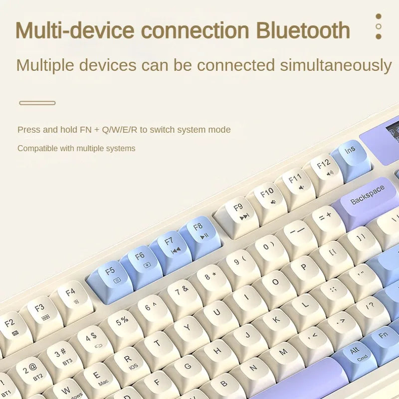 AULA S99 Spider Keyboard Membrane Keyboard Wireless Bluetooth Wired Three Mode RGB Gamer Keyboards Office Typing Mute 99 Keys