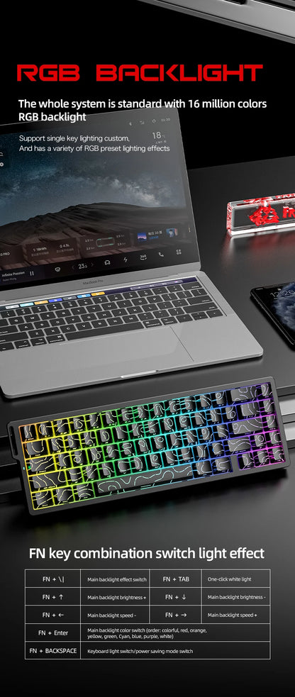FREEWOLF F68 F68PRO Magnetic Gaming Keyboard Mechanical Wired for Pro Gaming 0.01mm Rapid Trigg 8000Hz SOCD/RS 0.1ms 128K Rate