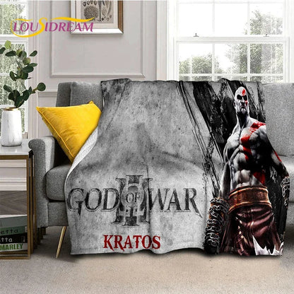God of War Games Kratos Cartoon Soft Flannel Blanket for Beds Bedroom Sofa Picnic,Throw Blanket for Cover Outdoor Leisure Gift