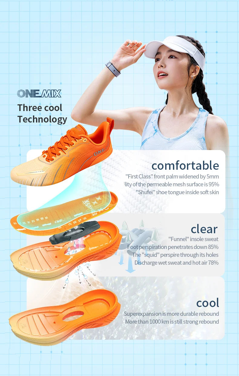 ONEMIX Nuove scarpe da running ammortizzate da uomo, adatte a runner pesanti, stringate, sportive da donna, antiscivolo, outdoor, sneakers atletiche da uomo