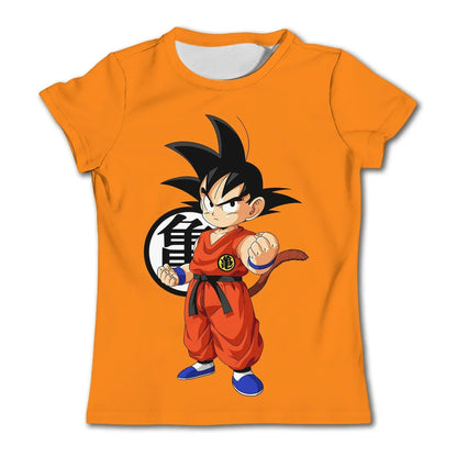 2024 New Fashion Dragon Ball 3D T-shirt Summer Short Sleeve O-Neck Goku Vegeta Men's Casual Shirt Boys'