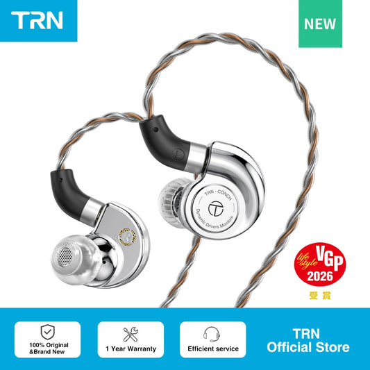 TRN Conch Lucky Bag In-Ear Monitors – DLC Diamond Dynamic HiFi Wired Earphones with Tuning Nozzle Filters for Xiaomi