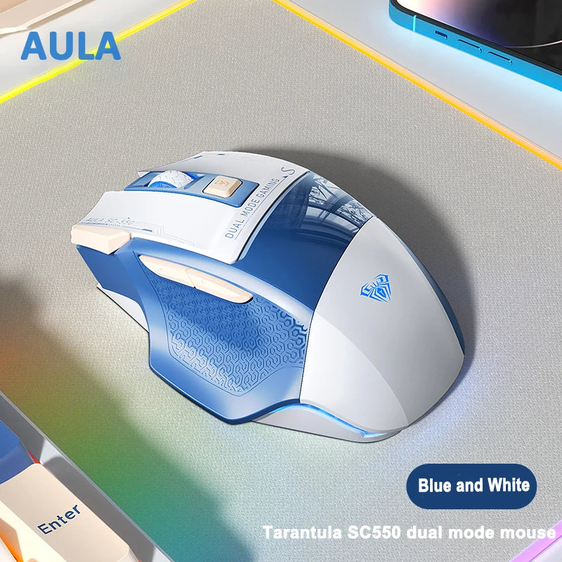 AULA SC550 Gaming-Maus 2.4G kabellose Makro-Maus RGB-Hintergrundbeleuchtung ergonomisches Design E-Sports-Maus PC-Zubehör