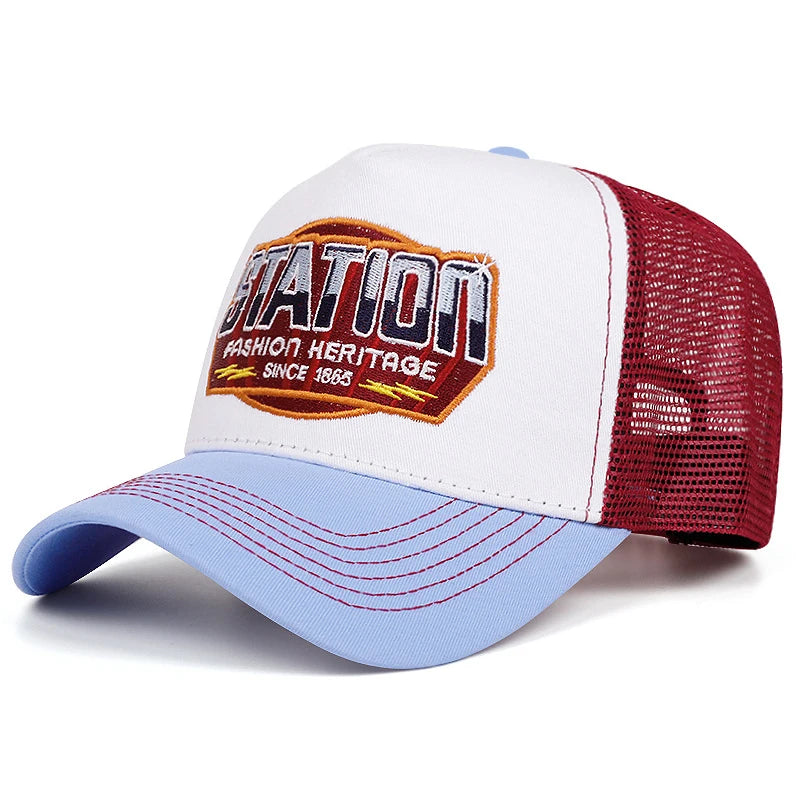 2025 New STATION1865 Truck Hat Men's Personalized Hip Hop Hat Women's Outdoor Skateboarding Hat Sunshade Baseball Hat Mesh Hat