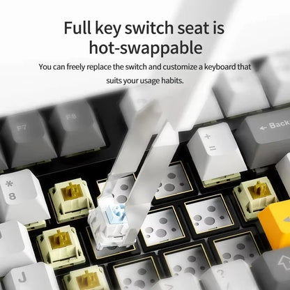 Novo teclado gaming AJAZZ AK35I V3 MAX tri-mode com fios, Bluetooth e sem fios, Gasket, hot swap completo, 104 teclas, teclado personalizado
