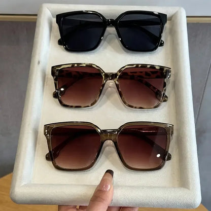 3Pcs Women's Retro Fashion Oversized Rectangular Frame Combination Sunglasses Uv Protection Outdoor Sunglasses