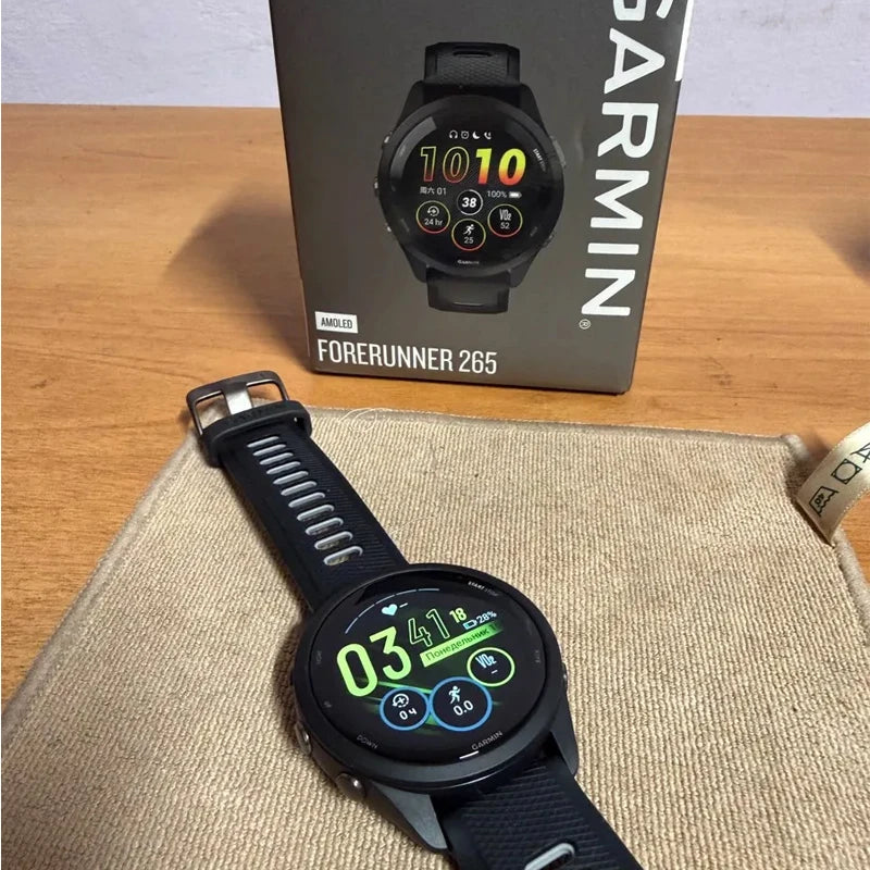 Garmin Forerunner 265 Basic Style Smart Sports Watch, 1.3 Inch Amoled Screen, Activity Monitor