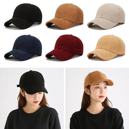 Unisex Corduroy Corduroy Baseball Cap Adjustable Sun Hat Hip Hop Cap Men