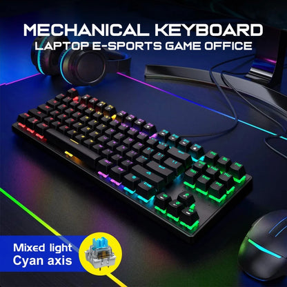New Computer Keyboard Waterproof Portable Gaming Keyboard Backlit Ergonomics Colorful Keyboard Computer Accessories 87 Keys USB