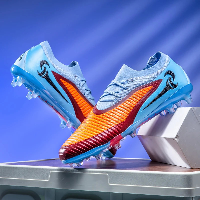 New Men Football Boots Outdoor Sport Boys Long Spikes Non Slip Breathable Match Training Cleats Soccer Shoes Adult Comfortable