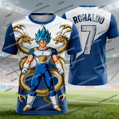 Dragon Ball Z Special Edition Ronaldo No. 7 Football Jersey T-shirt Fan Special Jersey Set KidsVegeta Football Training Uniform