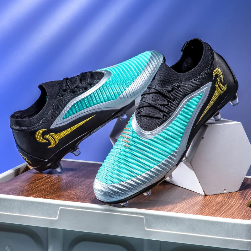 New Men Football Boots Outdoor Sport Boys Long Spikes Non Slip Breathable Match Training Cleats Soccer Shoes Adult Comfortable