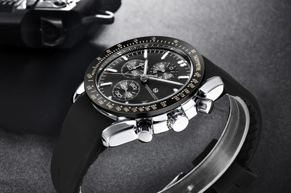 PAGANI DESIGN New 45mm Men Quartz Watch Rubber Belt Men's Luxury Watch Fashion Casual Sports Male Clock Relogio Maasculino