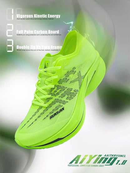 IRUNSVAN Zapatillas deportivas con placa de carbono para maratón, zapatillas profesionales de running, amortiguadoras, transpirables, para jogging, unisex 095