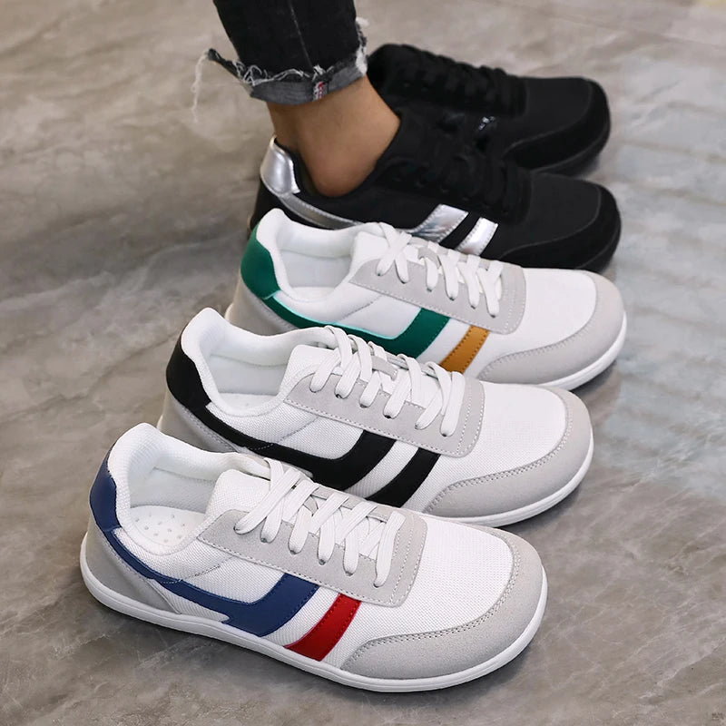 Men's tennis shoes with wide toe box, barefoot minimalist breathable comfortable outdoor walking shoes, sports casual blue shoes 2025