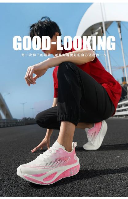 Unisex 2025 Full Carbon Plate Running Shoes, Professional Marathon Racing Lightweight Bounce Cushion Breathable Sports Sneakers