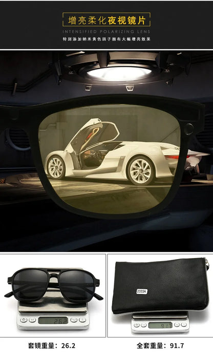 2026 Mirror Magnetic Attraction Polarized Sunglasses 2 Iin 1 Clip Cycling Glasses Dazzling Men Double-Barreled Glasses Women